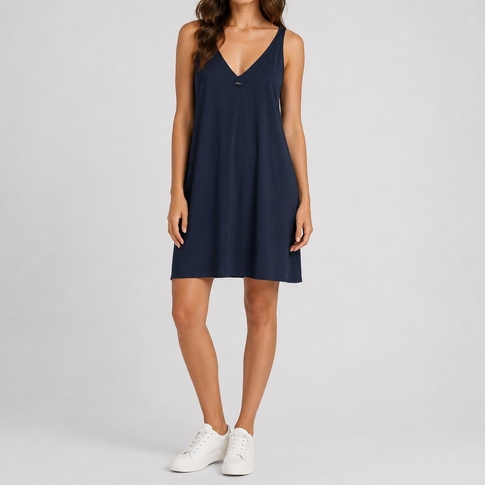 Broadway & Broome J Crew Womens Black 100% Silk V-Neck Shift Dress 2 93309